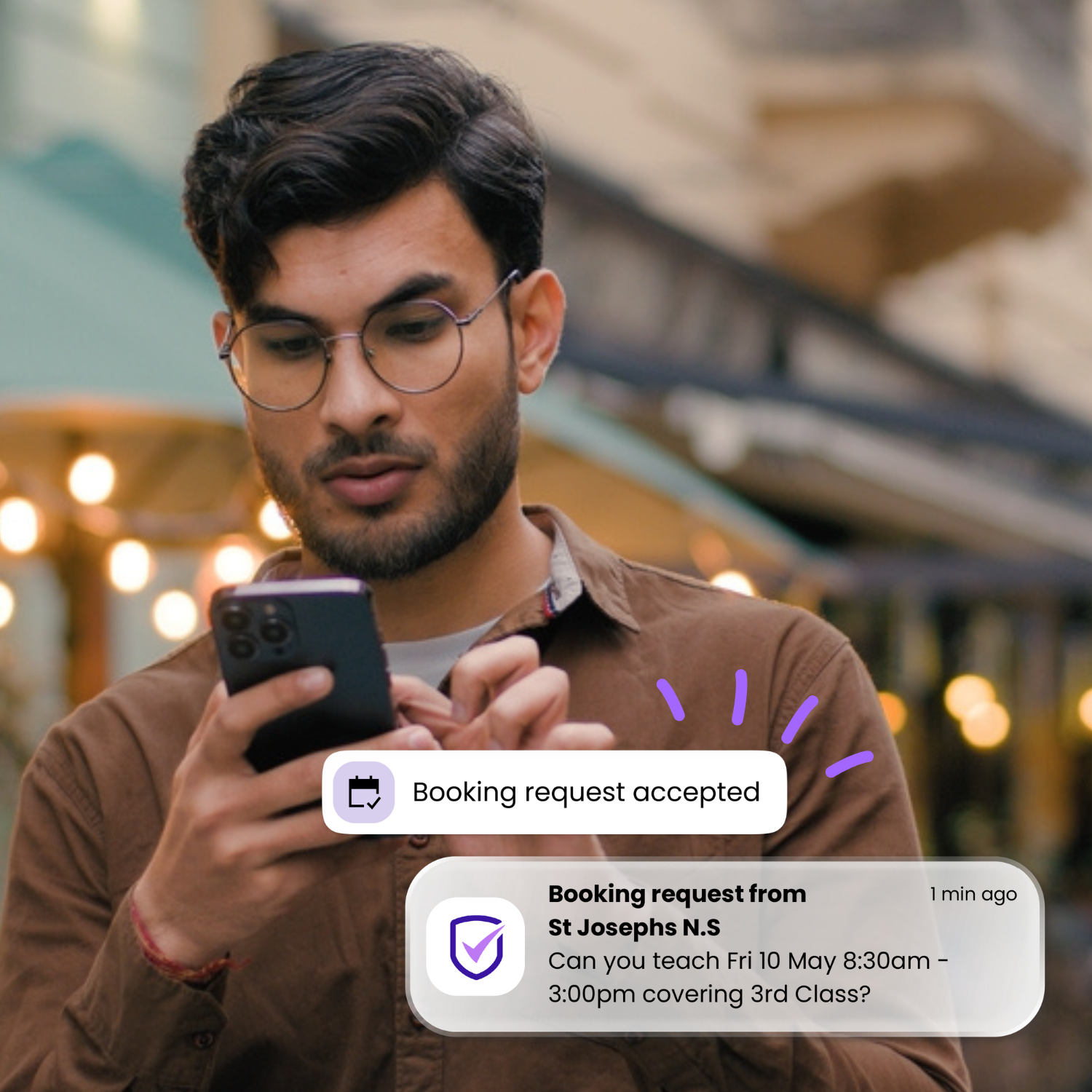 ClassCover Ireland — substitute teacher accepting a job